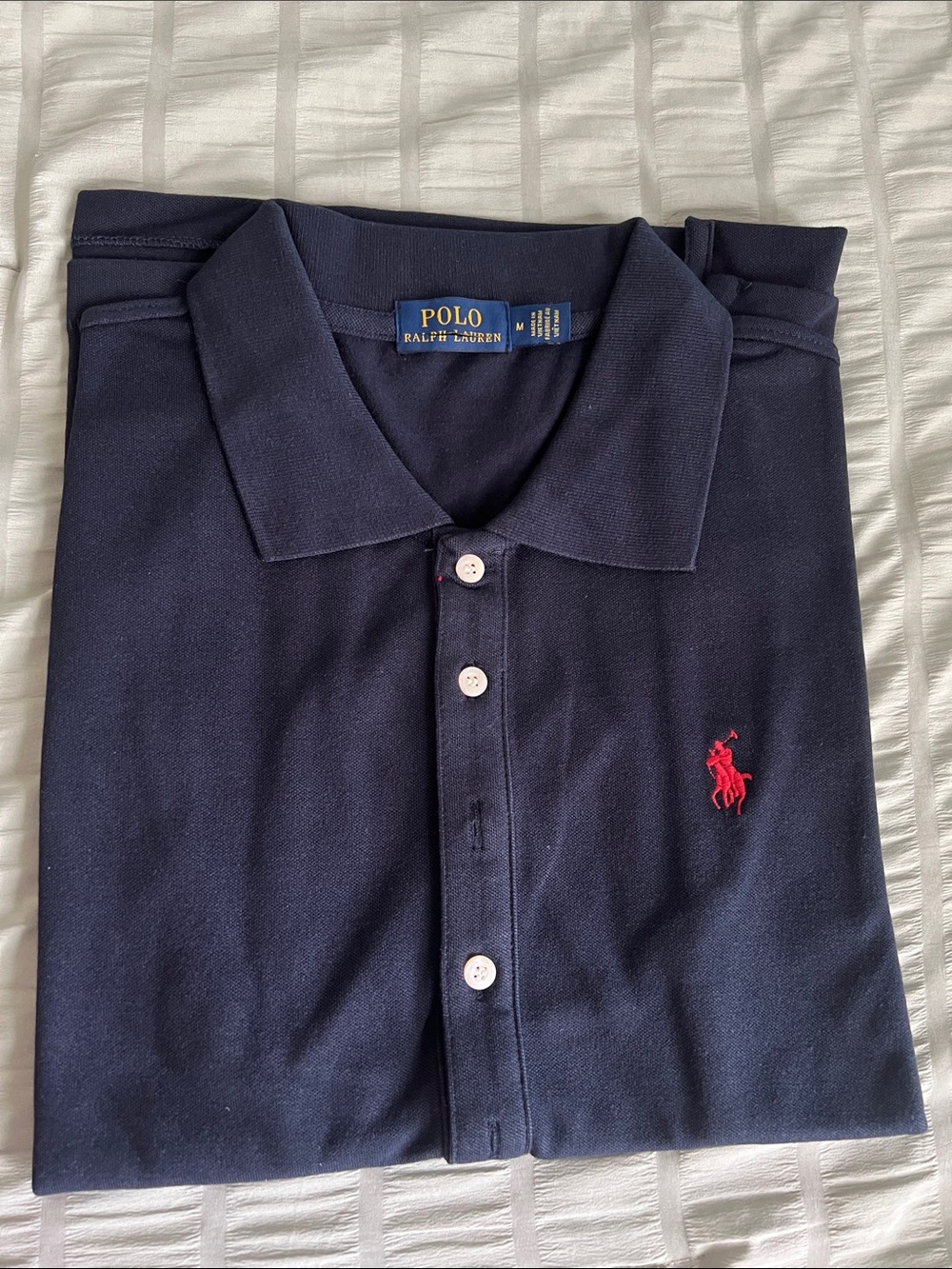 Polo by Ralph Lauren Navy Short-Sleeve Polo with Red Pony Embroidery